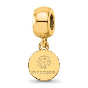 14K Gold Plated Sterling Silver The Citadel XS Disc Dangle Bead Charm